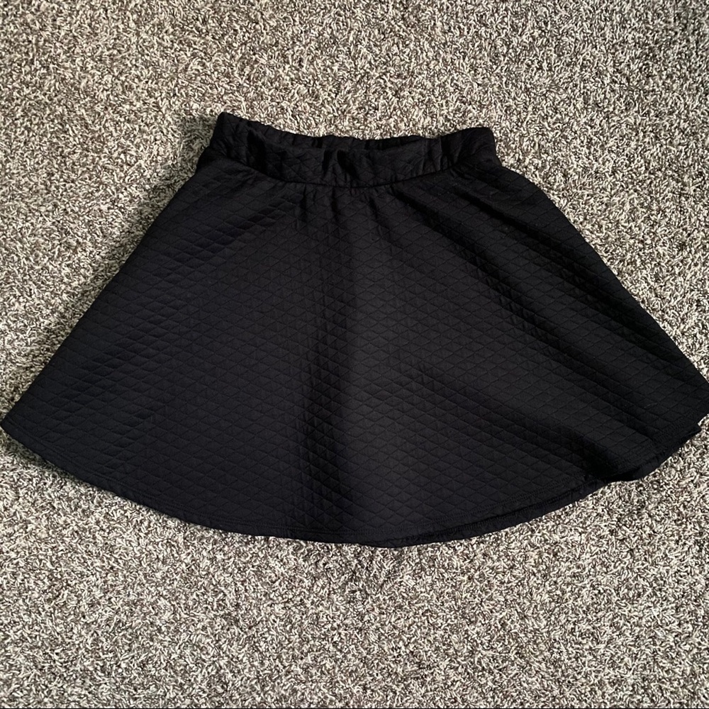 Black quilt skater skirt